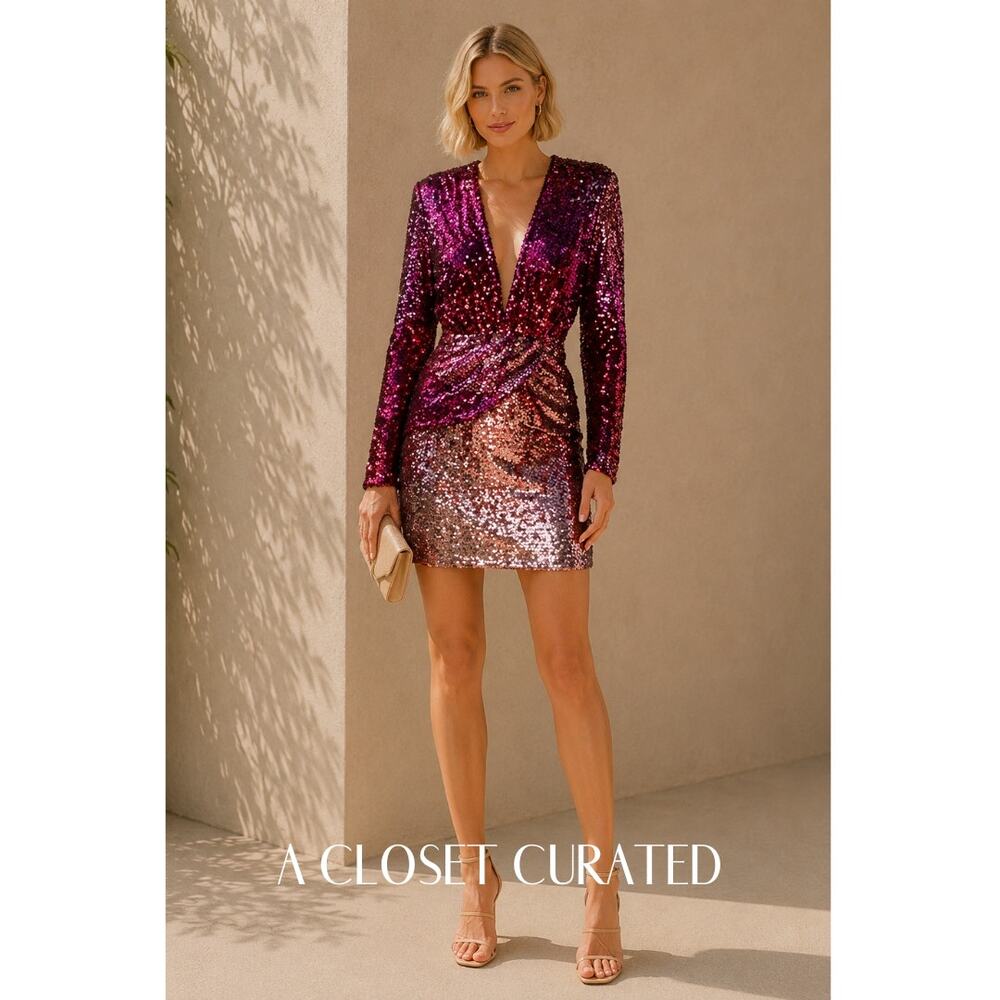 Amen Sequin Mini Dress 4 Pink NWT
